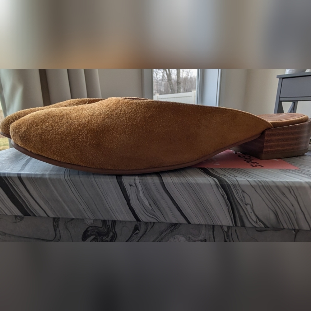 Jeffrey Campbell Mustard Suede Slip-On Mules - Picture 11 of 14